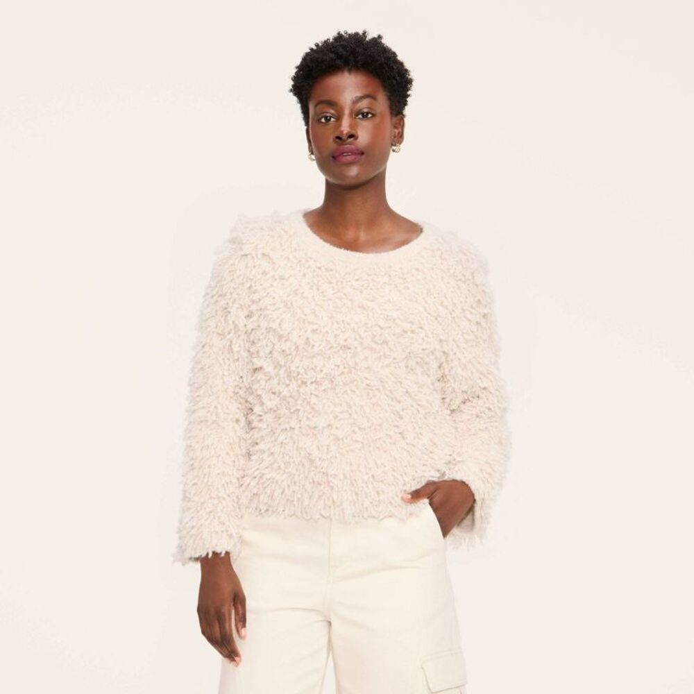 Woolrich - Women's Loopy Yarn Crewneck Pullover Sweater - Woo Cream - Picture 2 of 3